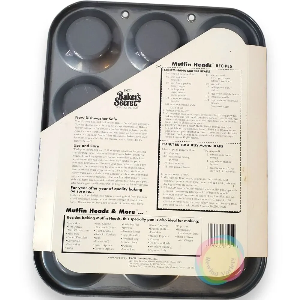 EKCO Baker's Secret Muffin Heads Nonstick Bake Pan